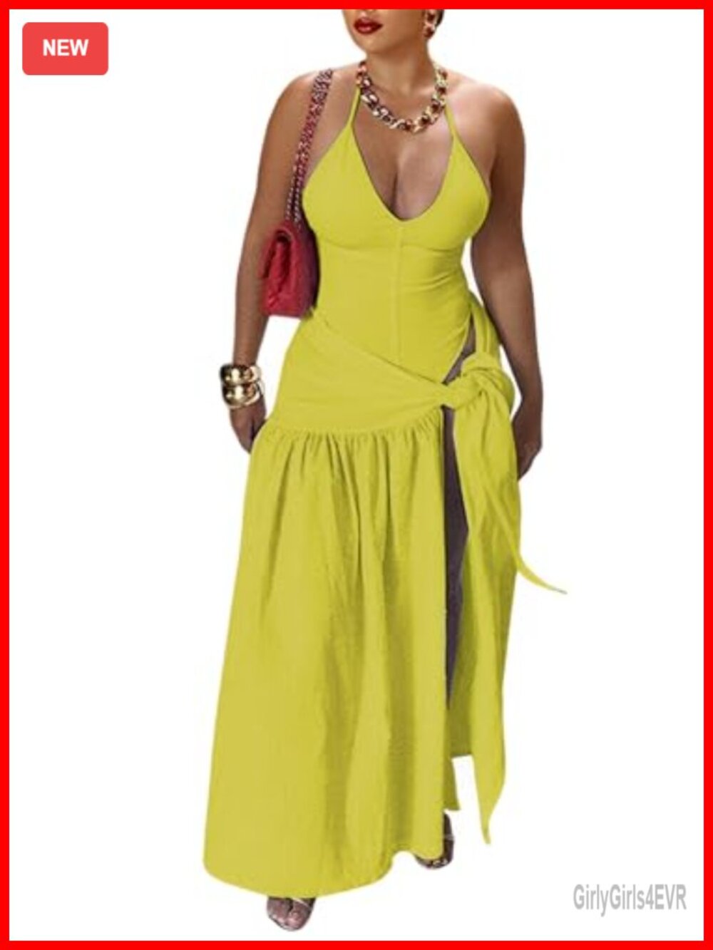 Halter Bodysuit & Maxi Skirt Set 2-Piece Summer Beach Vacation Outfit
